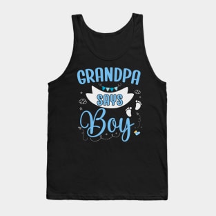 Grandpa says Boy cute baby matching family party Tank Top